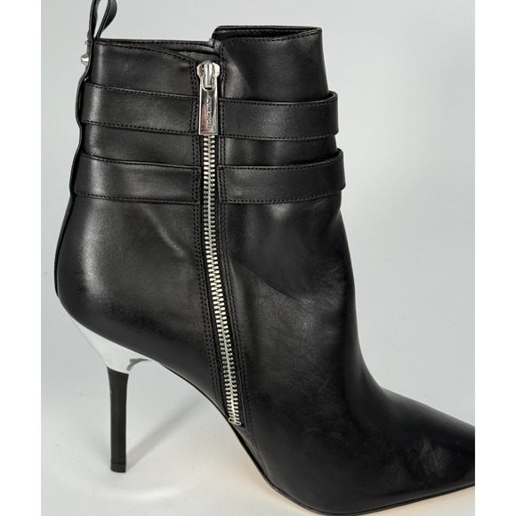 NEW MICHAEL KORS BLACK AMAL LEATHER STILETTO ANKLE BOOTIES BOOTS SIZE 10 - Picture 10 of 10